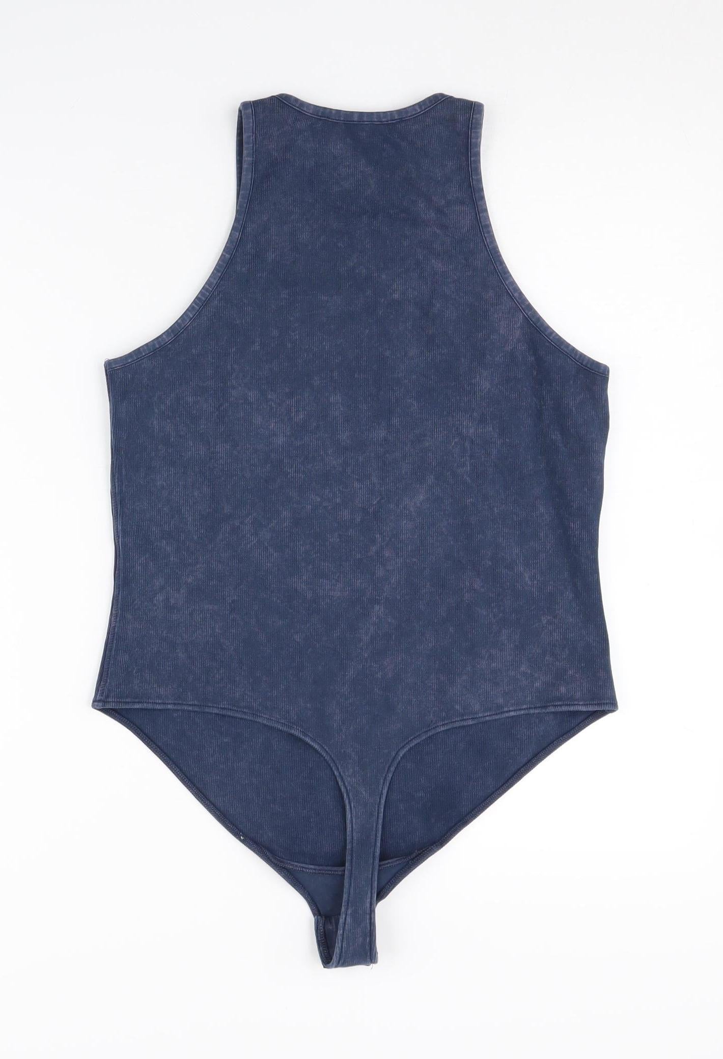 AllSaints Women's Blue Sleeveless Bodysuit Size 14