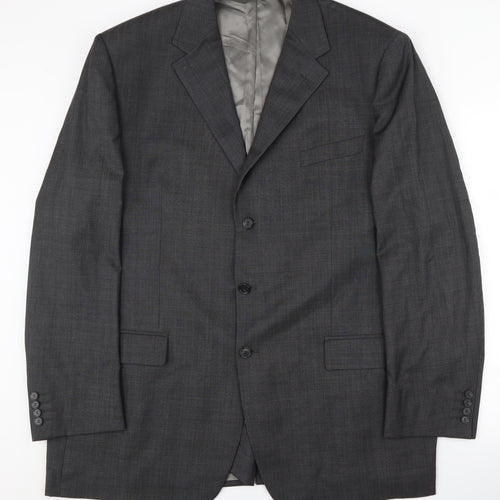 Marks and Spencer Men's Grey Blazer, Long Fit, Size 48