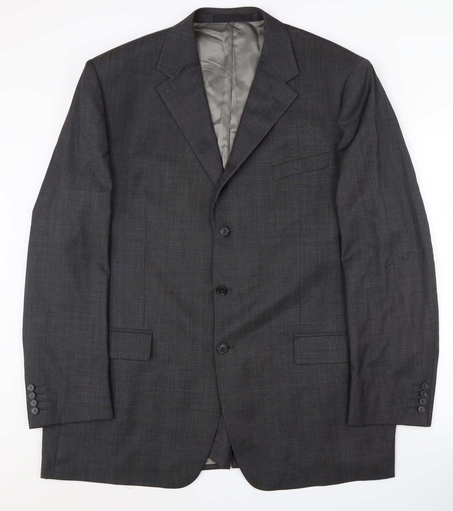 Marks and Spencer Men's Grey Blazer, Long Fit, Size 48