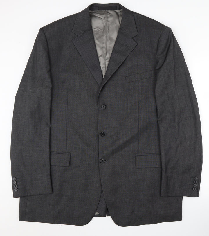 Marks and Spencer Men's Grey Blazer, Long Fit, Size 48