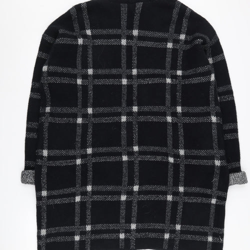Marks and Spencer Women Black XL Check Open Front Cardigan