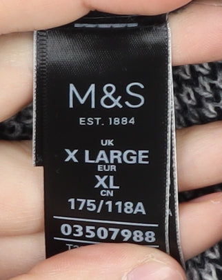 Marks and Spencer Women Black XL Check Open Front Cardigan