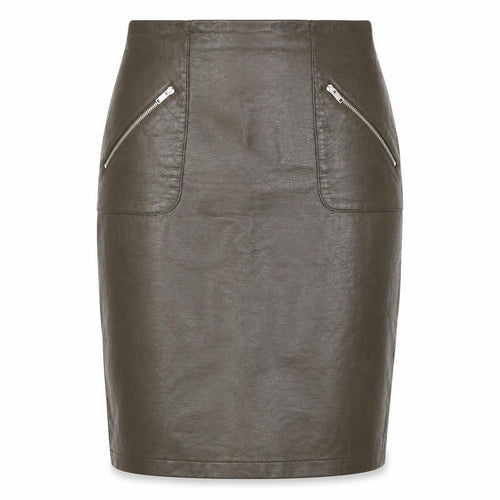 Zara Women's Brown Pencil Skirt, Size M, Zip Detail