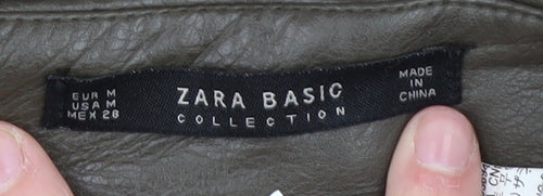 Zara Women's Brown Pencil Skirt, Size M, Zip Detail