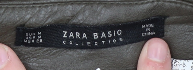 Zara Women's Brown Pencil Skirt, Size M, Zip Detail