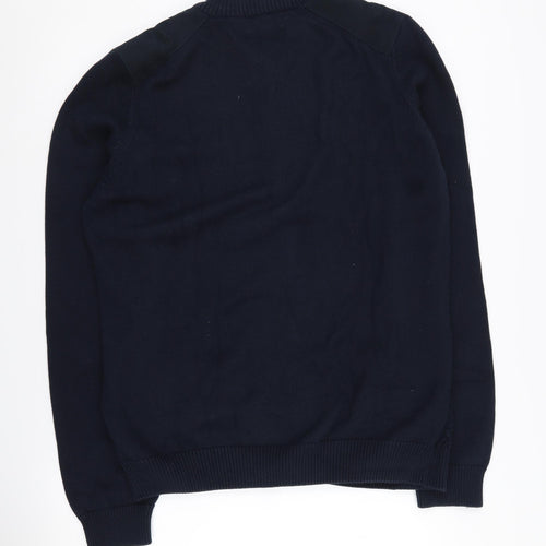 M&S Men's Blue Knit Full Zip Jacket, Large, Casual