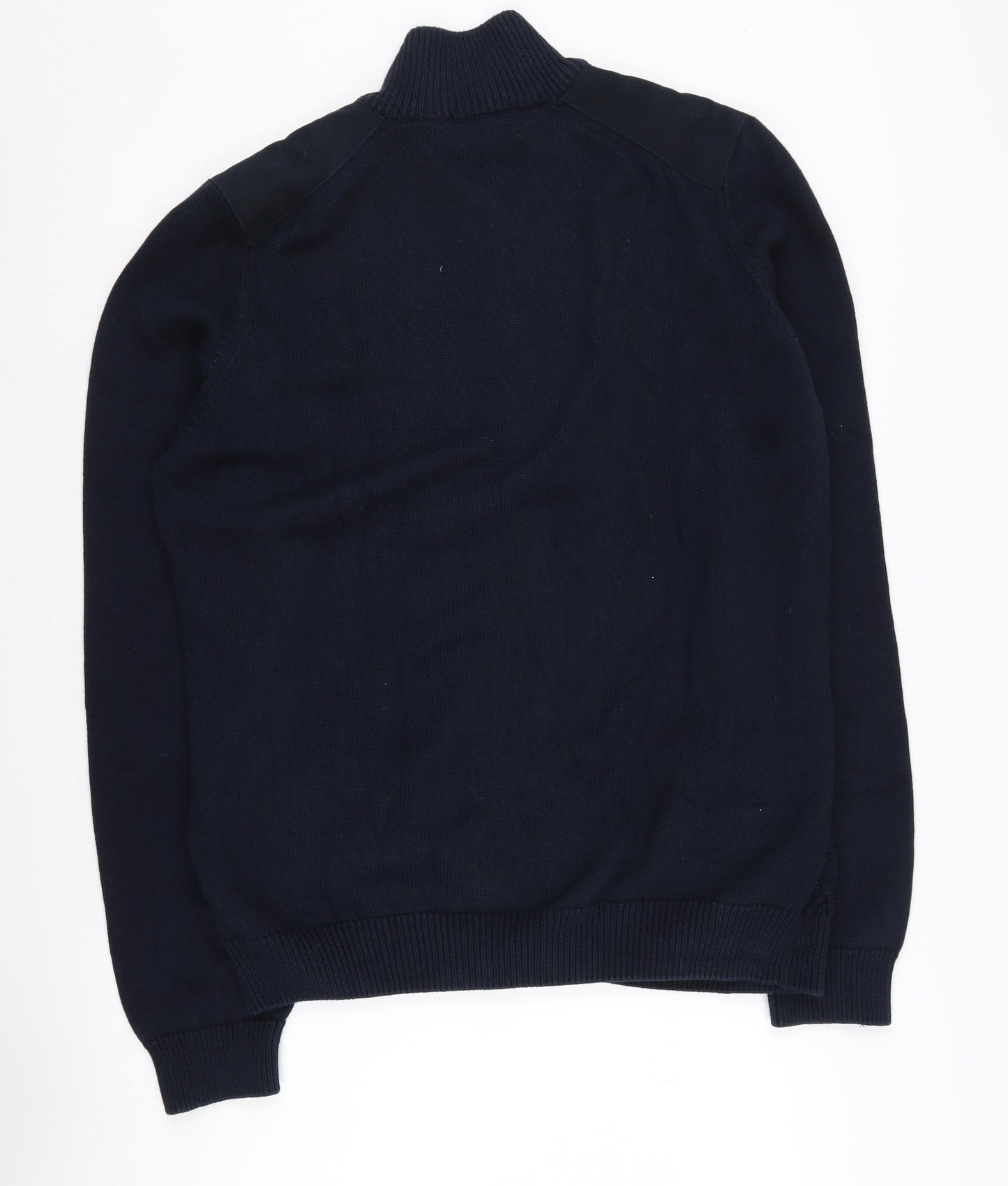 M&S Men's Blue Knit Full Zip Jacket, Large, Casual