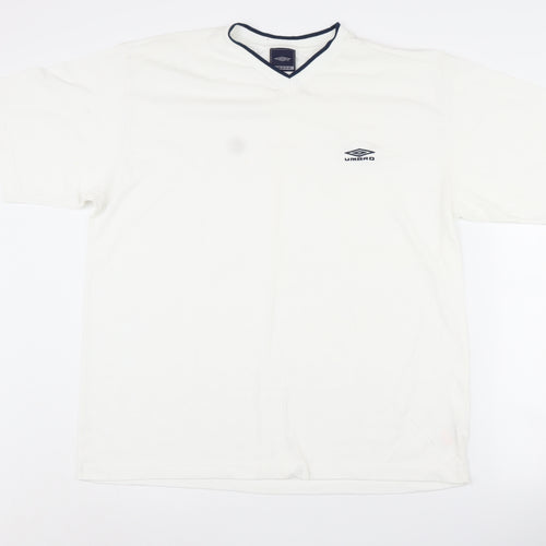 Umbro Men's XL White V-Neck T-Shirt