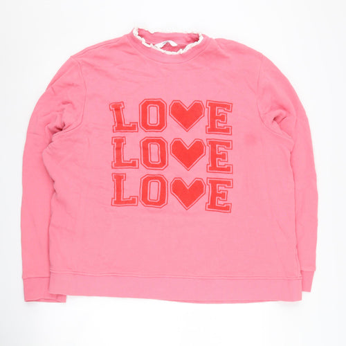 Next Women Pink XL Love Graphic Sweater