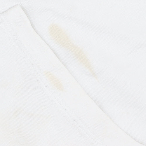 H&M Women's White Embroidered Pullover Hoodie M