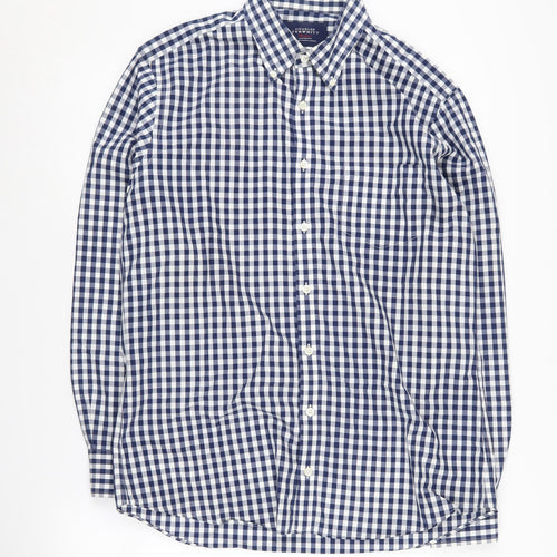 Charles Tyrwhitt Men's Blue Check Slim Fit Shirt M
