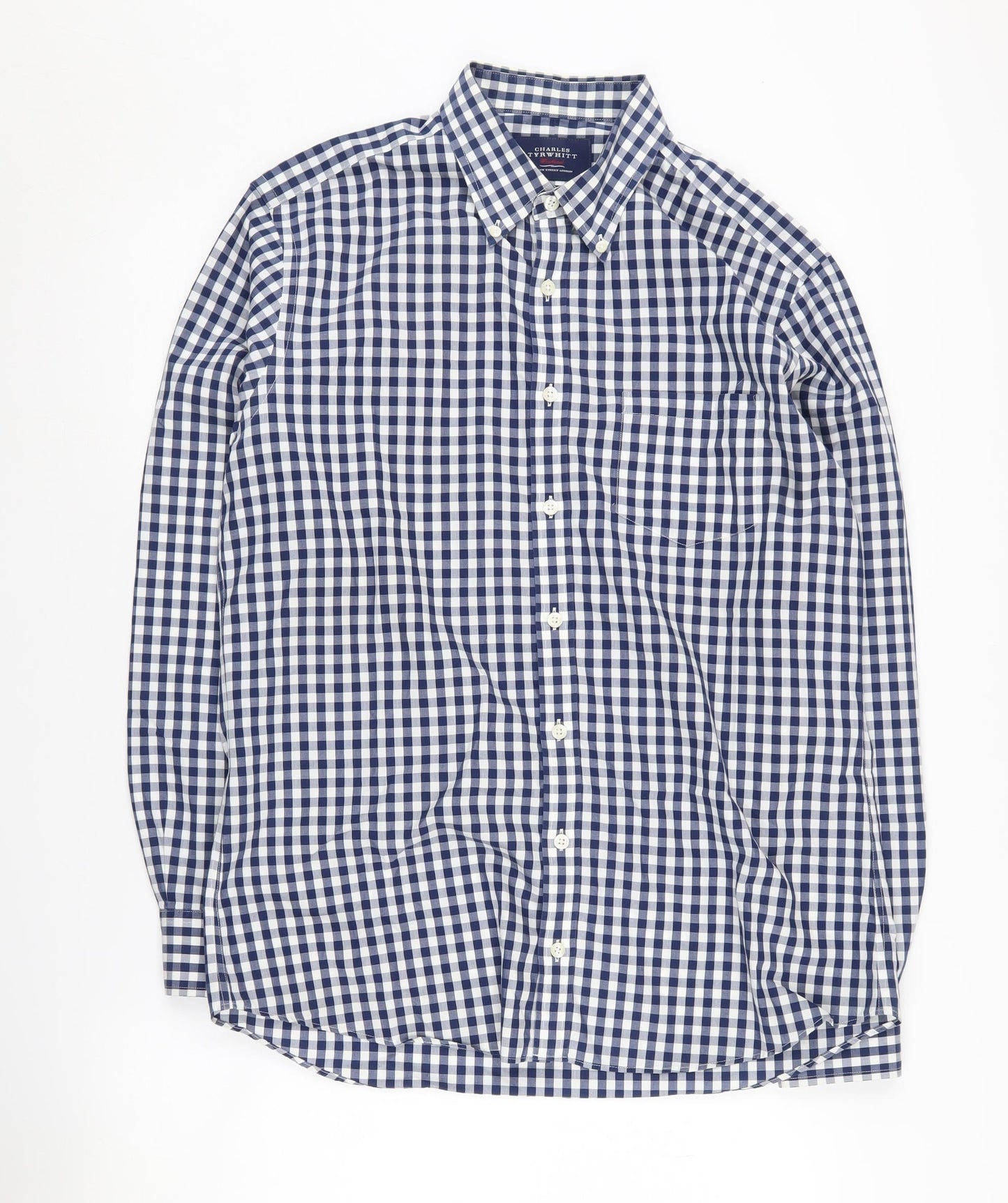 Charles Tyrwhitt Men's Blue Check Slim Fit Shirt M