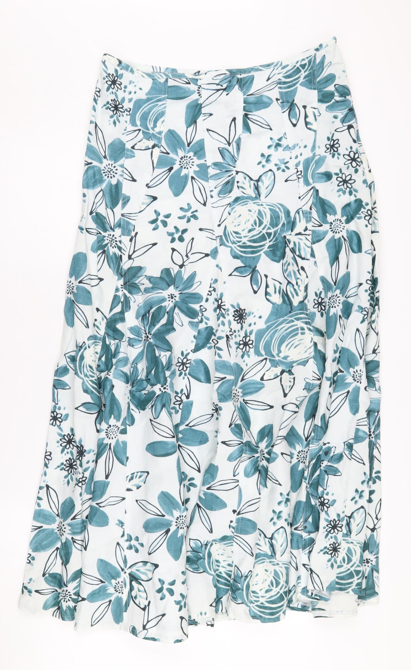 Per Una Women's Multicoloured A-Line Floral Skirt Size 12