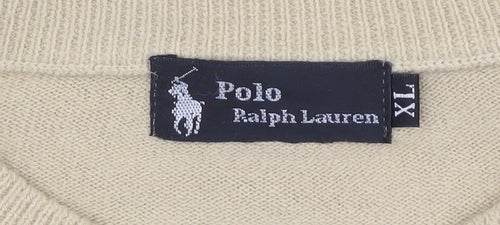 Polo Ralph Lauren Men's Beige XL Cashmere Pullover Jumper