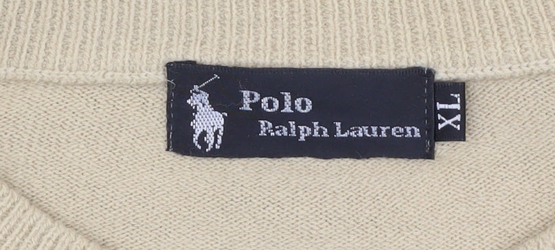 Polo Ralph Lauren Men's Beige XL Cashmere Pullover Jumper