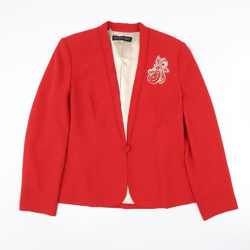 Jacques Vert Women’s Red Blazer Size 12 Formal