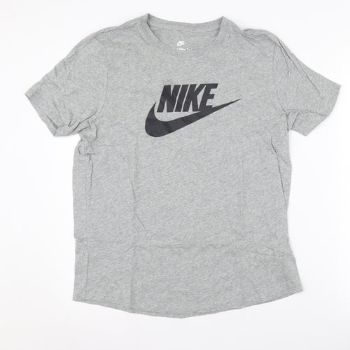 Nike Men's Grey Cotton T-Shirt M Lightweight Logo Tee