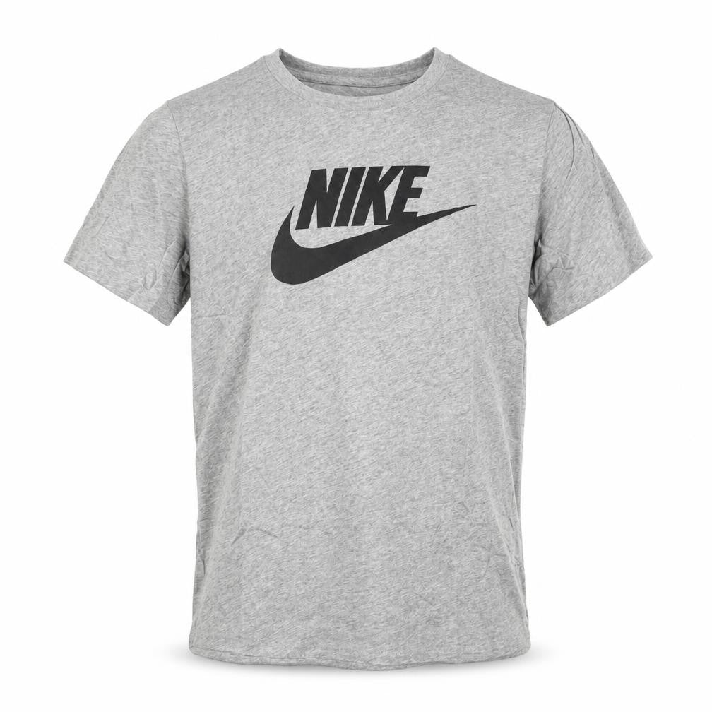 Front view of Nike Men's Grey Cotton T-Shirt M Lightweight Logo Tee