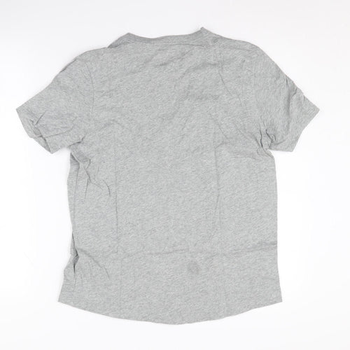Nike Men's Grey Cotton T-Shirt M Lightweight Logo Tee