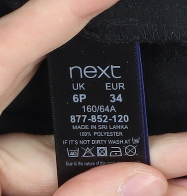 Next Women's Black Straight-Leg Trousers Size 6P