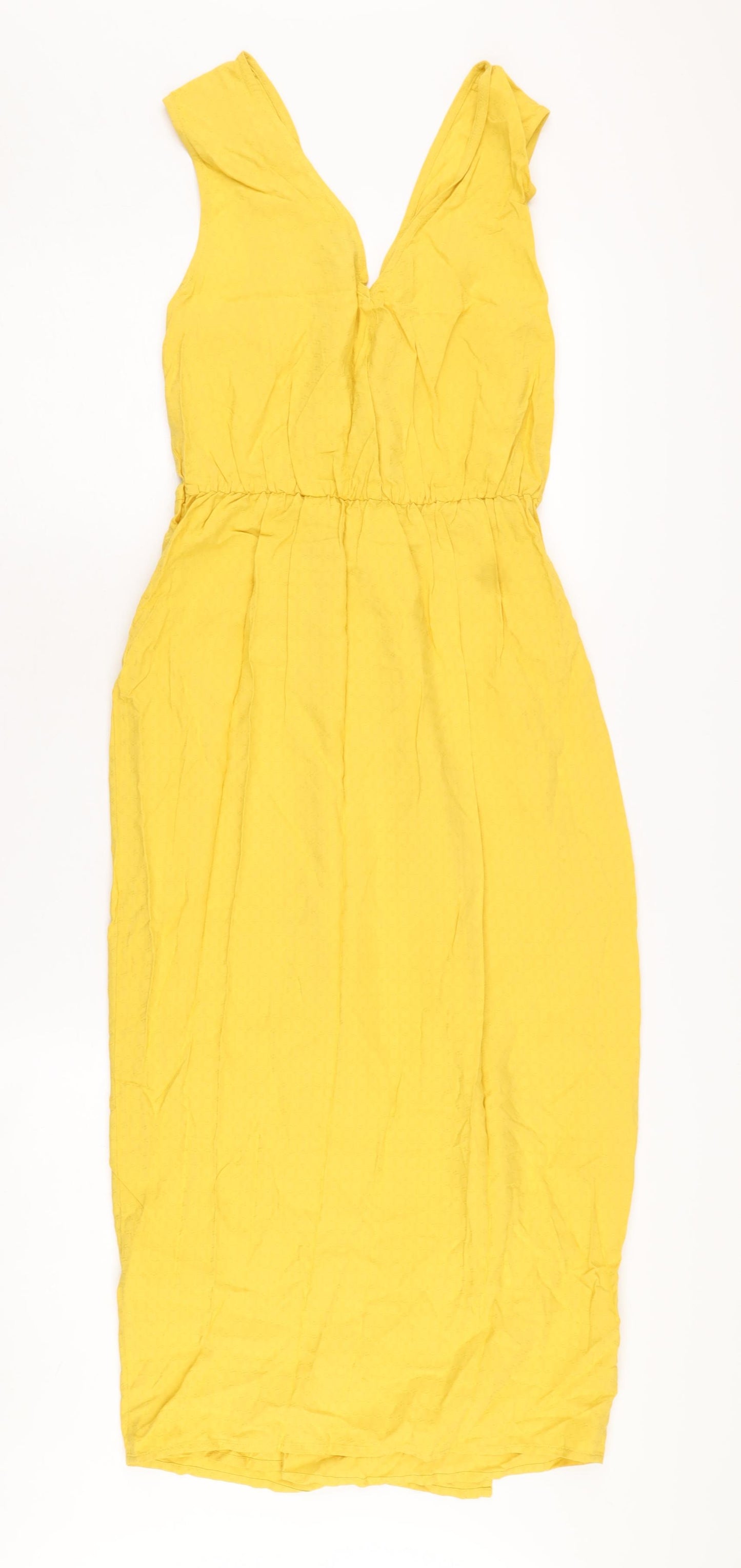 Warehouse Women's Yellow Sleeveless Viscose Dress