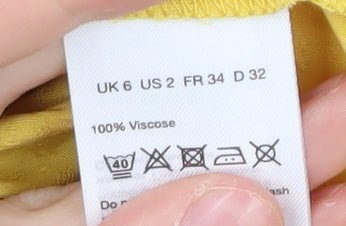 Warehouse Women's Yellow Sleeveless Viscose Dress