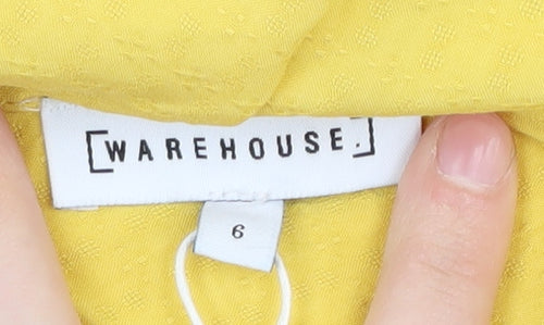 Warehouse Women's Yellow Sleeveless Viscose Dress