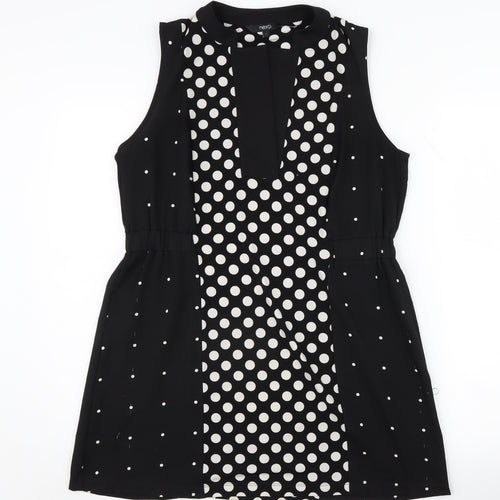 Next Women's Black Polka Dot Sleeveless Blouse, Size 14
