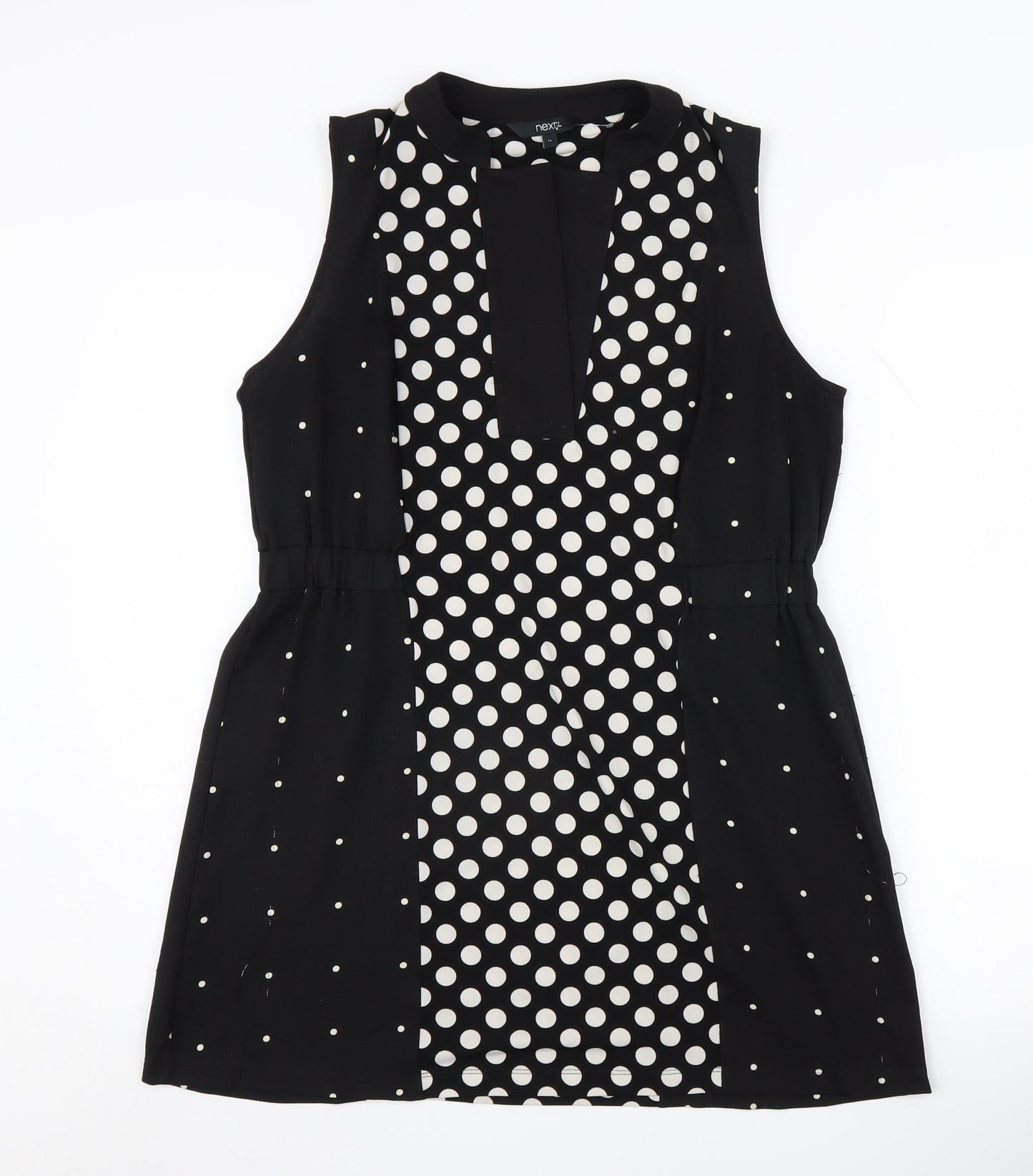 Next Women's Black Polka Dot Sleeveless Blouse, Size 14