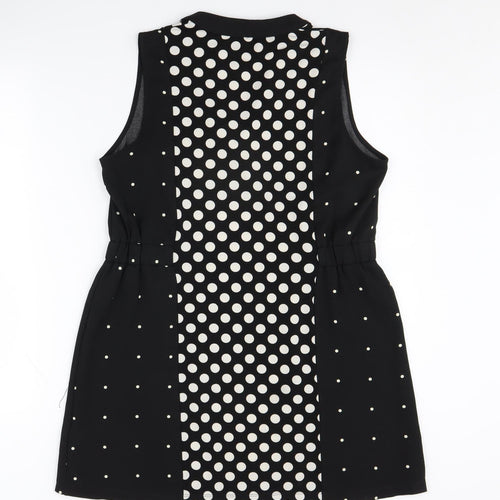 Next Women's Black Polka Dot Sleeveless Blouse, Size 14