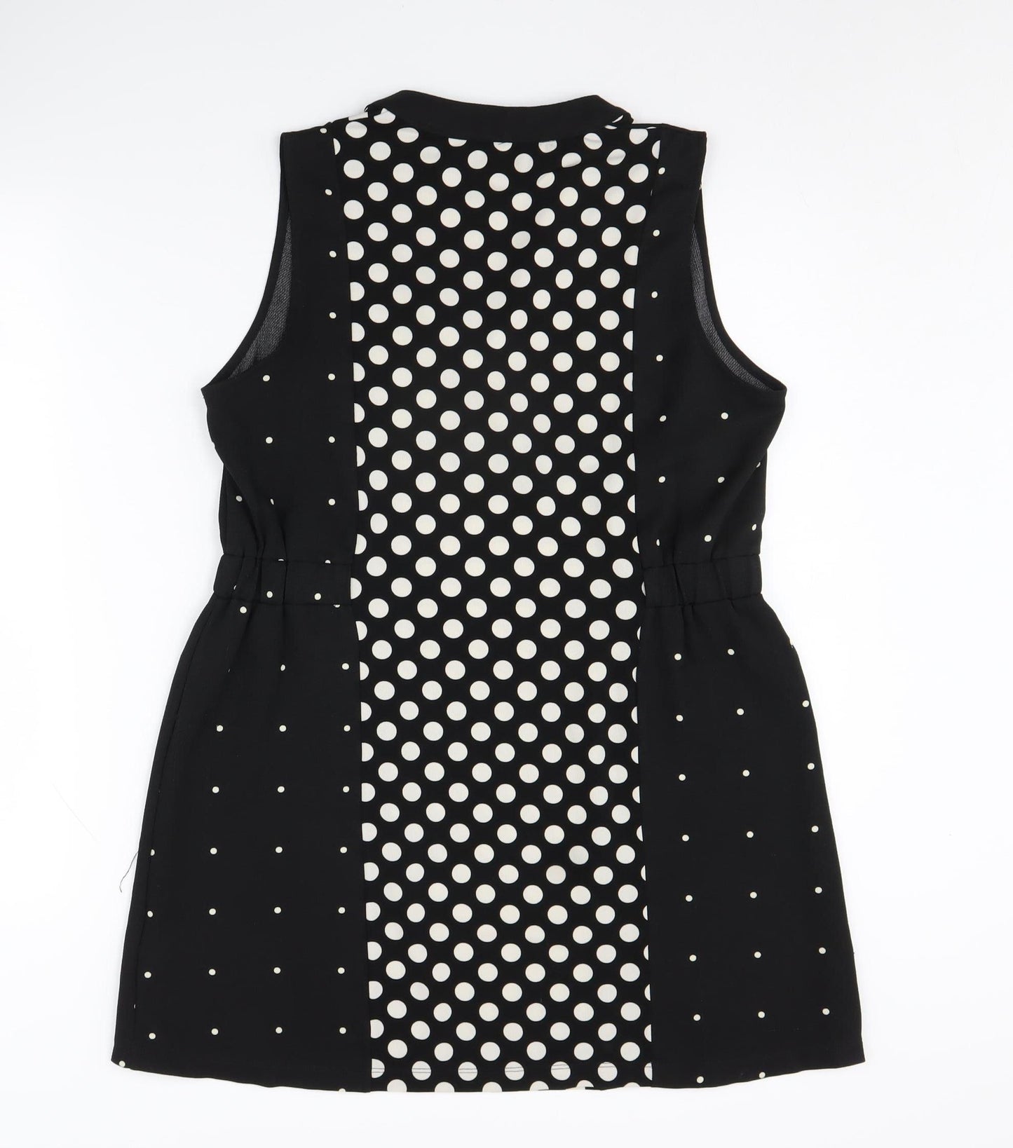 Next Women's Black Polka Dot Sleeveless Blouse, Size 14