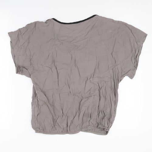 Cache Cache Women's Grey Beaded Tunic Blouse Size 1