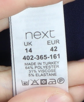 Next Women's Blue Sleeveless Sheath Dress Size 14