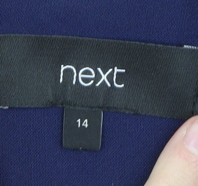 Next Women's Blue Sleeveless Sheath Dress Size 14