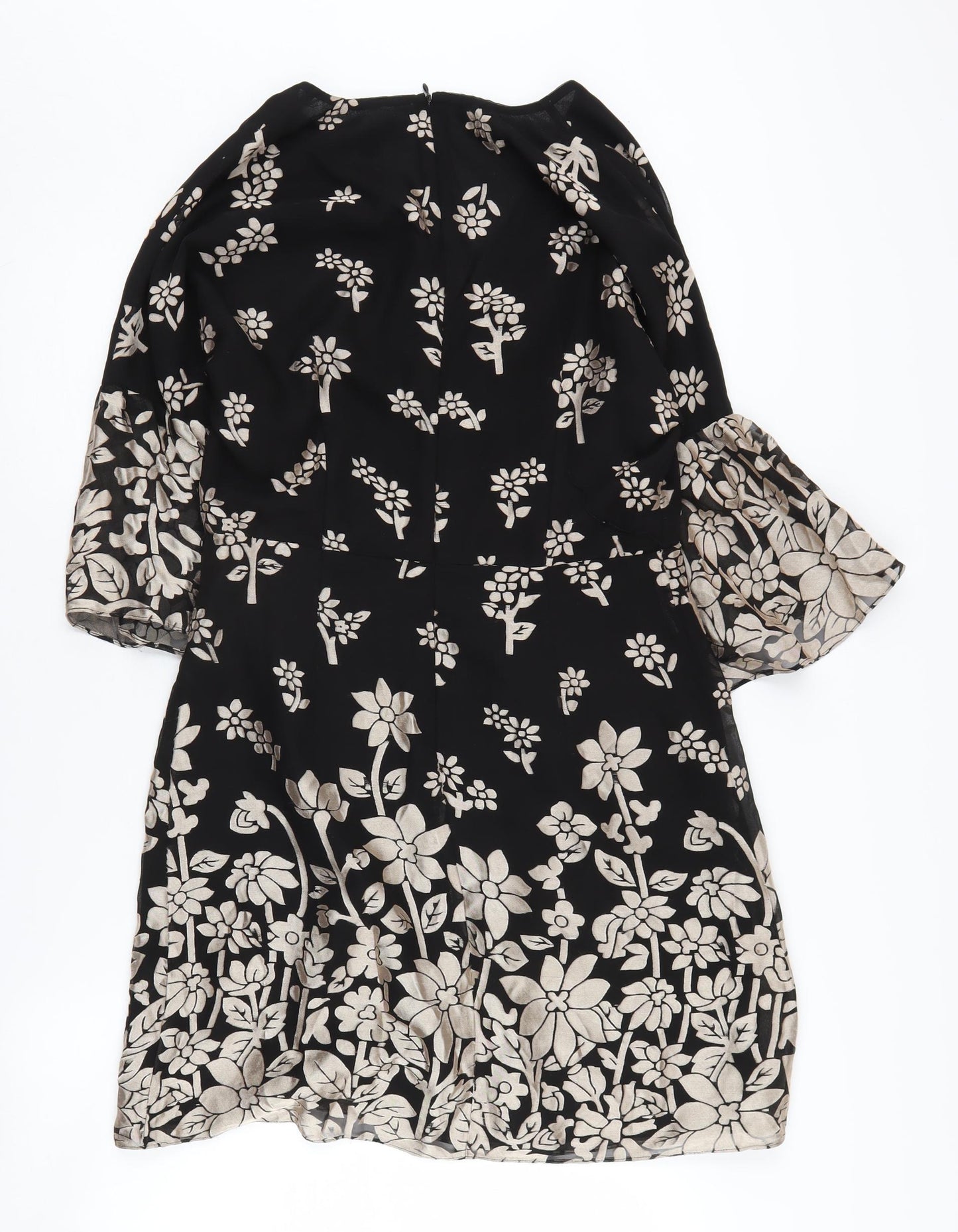 French Connection Women's Floral Wrap Dress Black Size 12