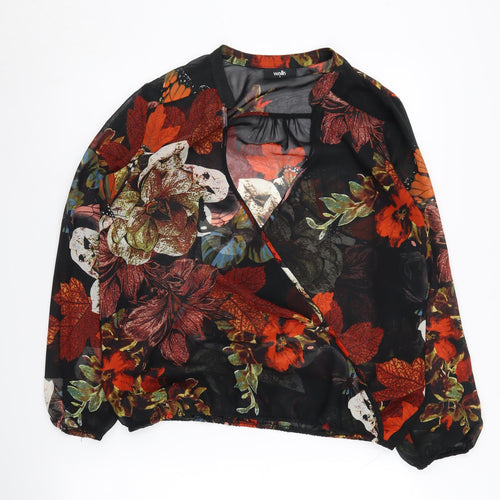 Wallis Women's Floral Multicoloured Wrap Blouse S