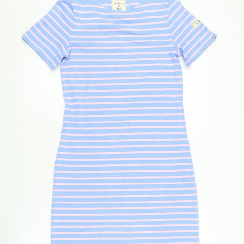 Joules Women's T-Shirt Dress 8 Multicoloured Striped Cotton