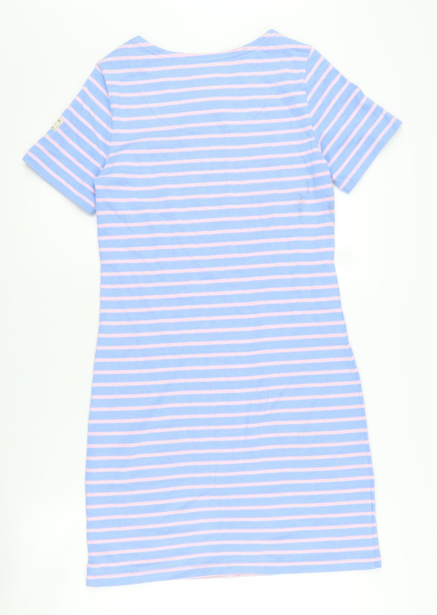 Joules Women's T-Shirt Dress 8 Multicoloured Striped Cotton