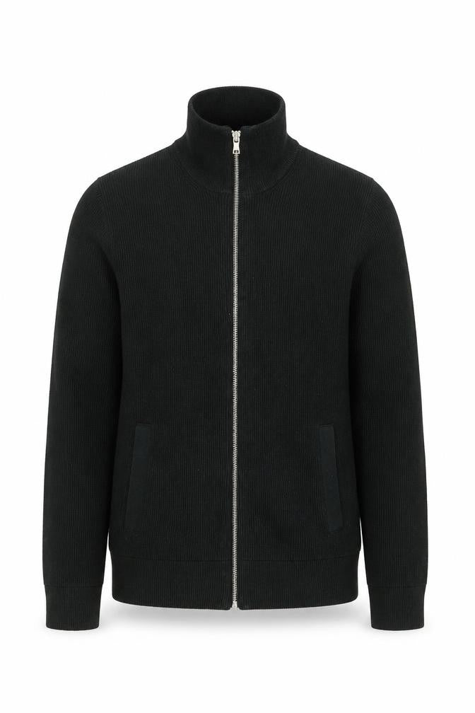 Front view of Marks & Spencer Men's Black Zip Jacket, size S