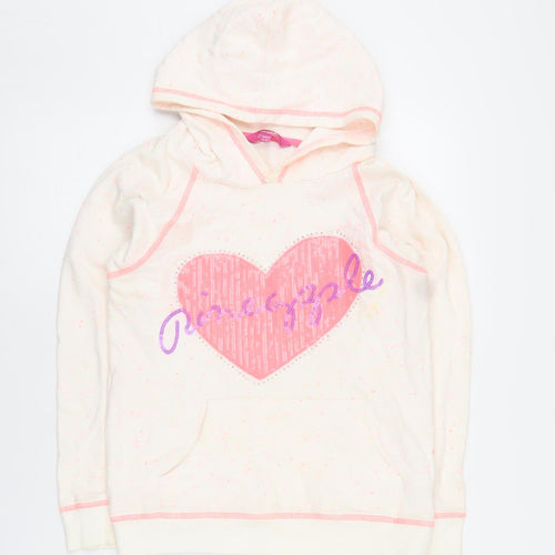 Pineapple Girls White Sequin Hoodie Age 11-12 Years