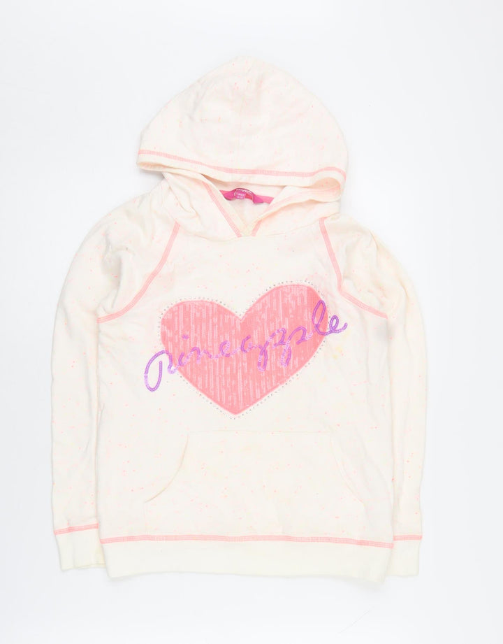 Pineapple Girls White Sequin Hoodie Age 11-12 Years