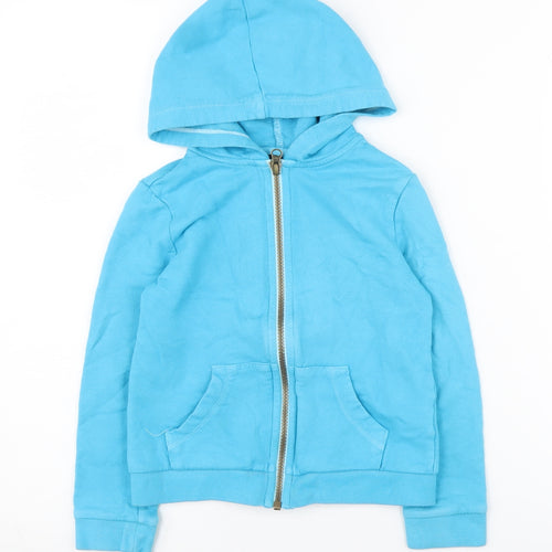 Lands' End Girls Blue Hoodie - Full Zip, Size 5-6 Years
