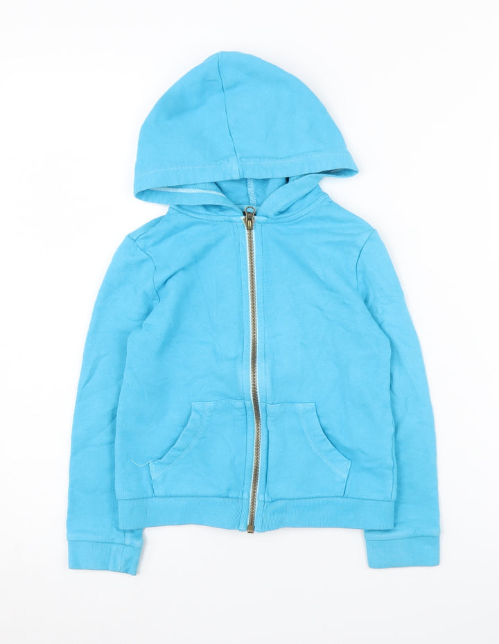 Lands' End Girls Blue Hoodie - Full Zip, Size 5-6 Years