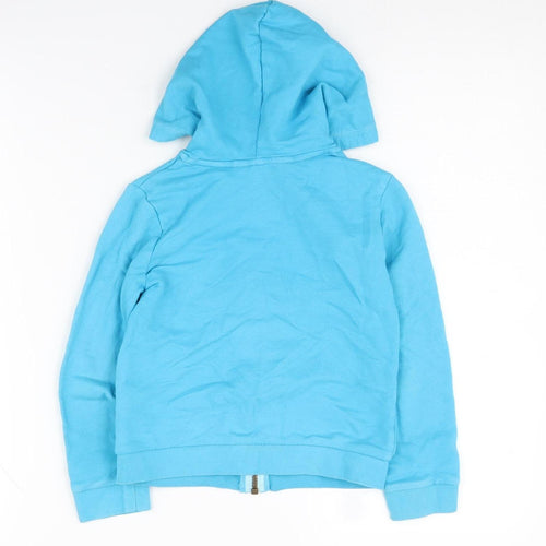Lands' End Girls Blue Hoodie - Full Zip, Size 5-6 Years