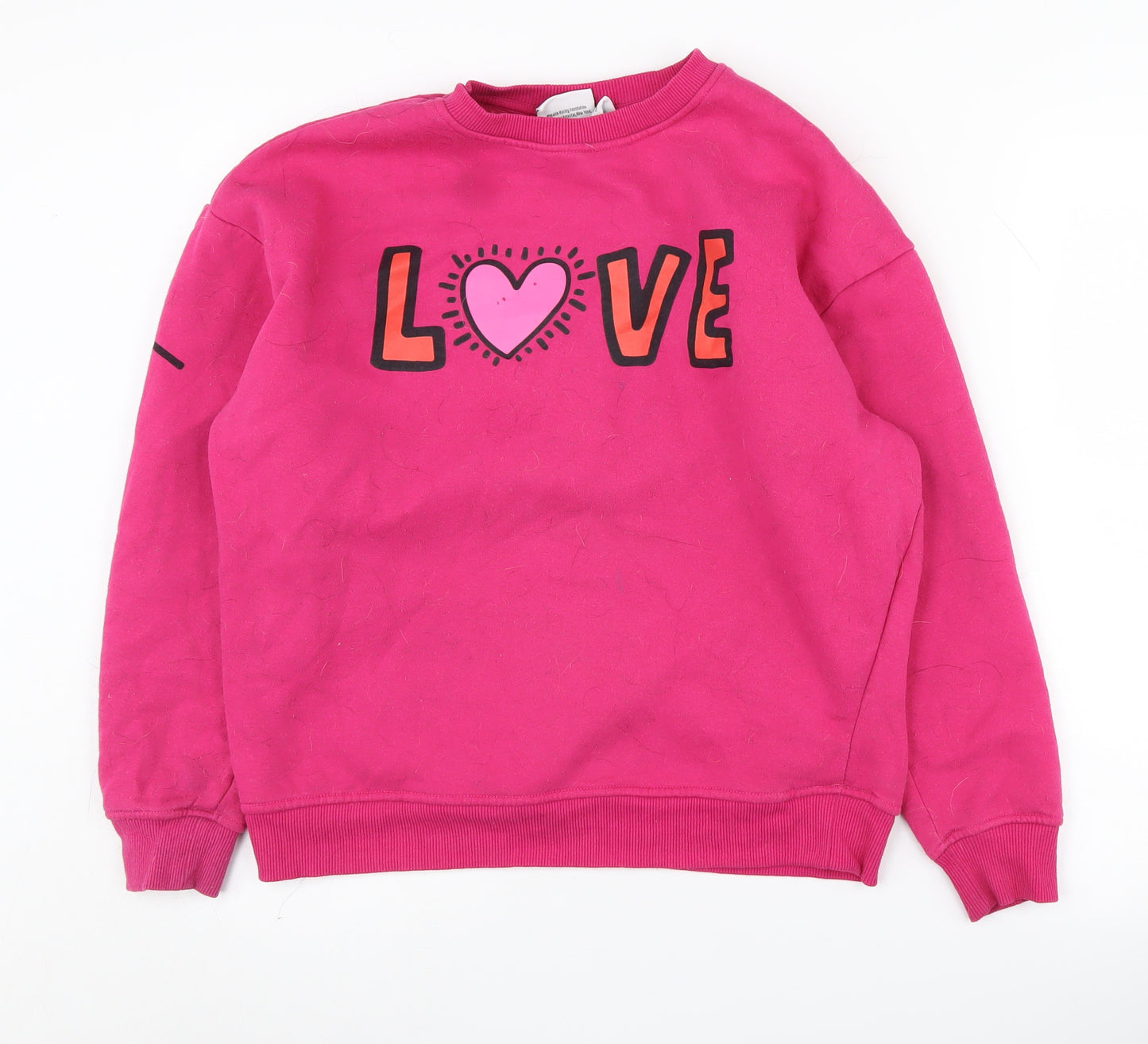 Keith Haring Women's Pink Love Graphic Sweatshirt XS