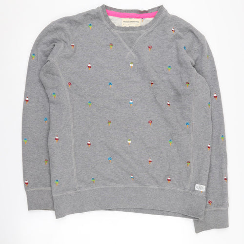 French Connection Women's Grey Embroidered Medium Sweatshirt