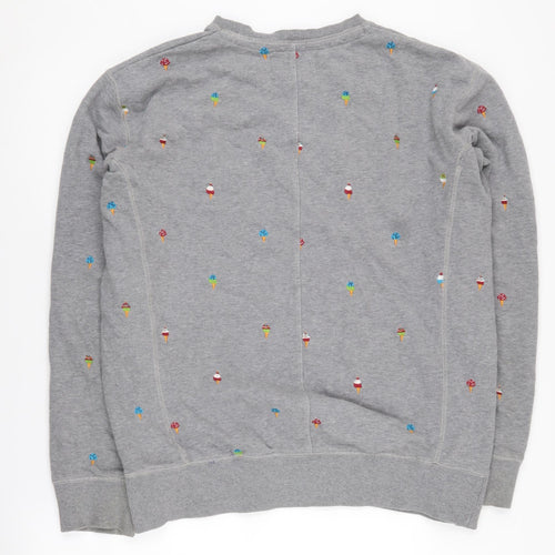 French Connection Women's Grey Embroidered Medium Sweatshirt