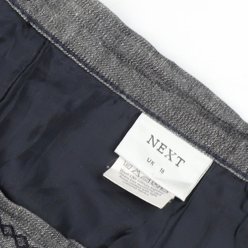 Next Women's Grey A-Line Embroidered Floral Skirt, Size 16
