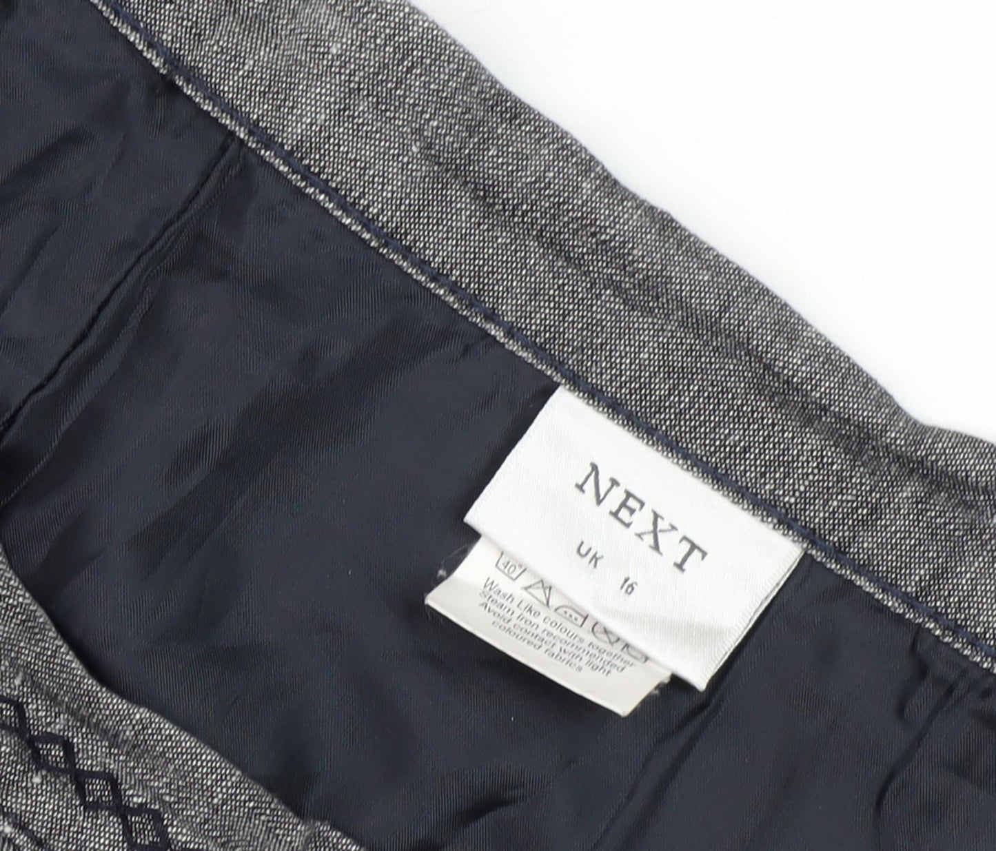 Next Women's Grey A-Line Embroidered Floral Skirt, Size 16