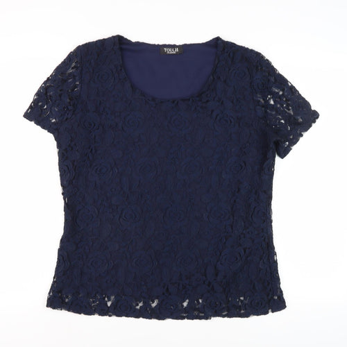 Touch Collection Women's Blue Lace Top - Size M